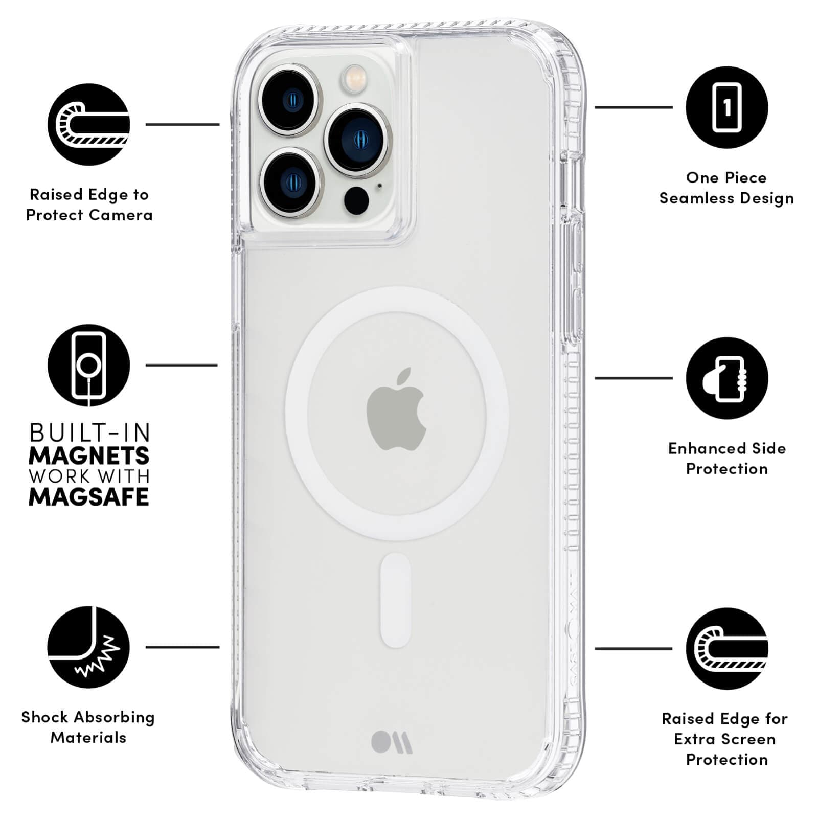 CASE-MATE Phone Cases Tough Clear Plus coque iPhone 13 Pro transparente MagSafe