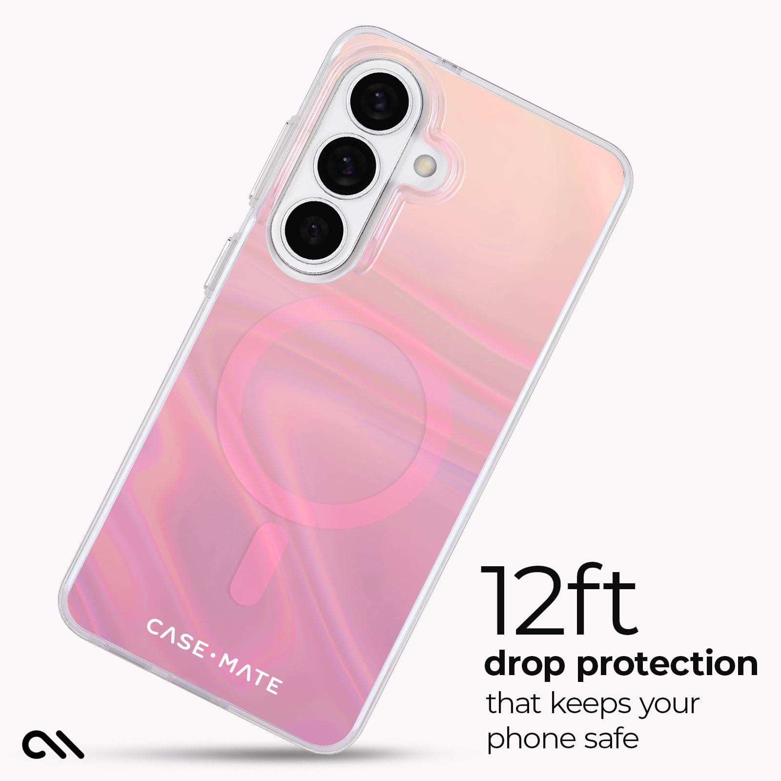 CASE-MATE Phone Cases Peach Soap Bubble avec aimants coque Galaxy S26+ Peach Iridescent, antichute 3,6 m
