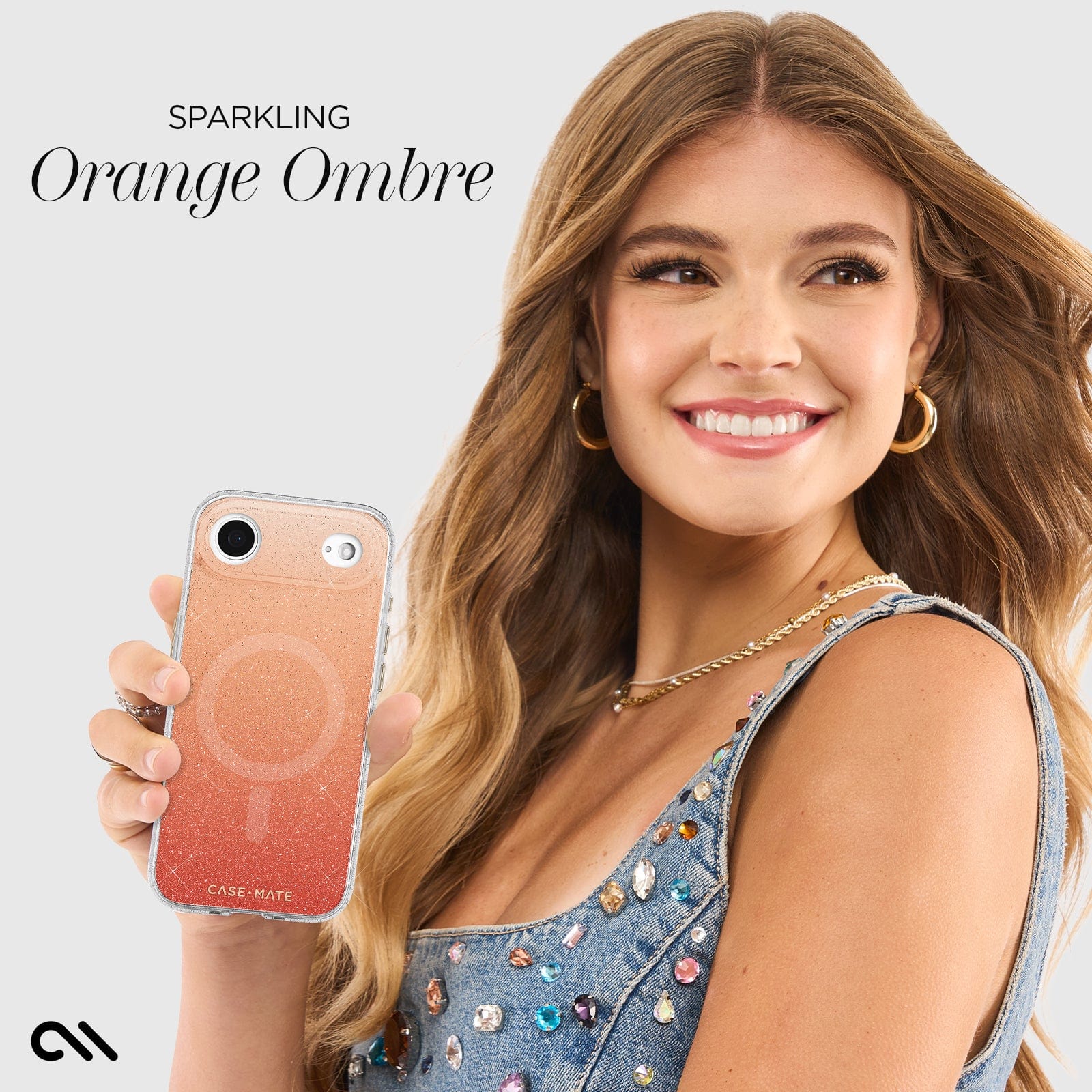 CASE-MATE Phone Cases Sheer Twinkle Orange Ombré coque iPhone Air MagSafe