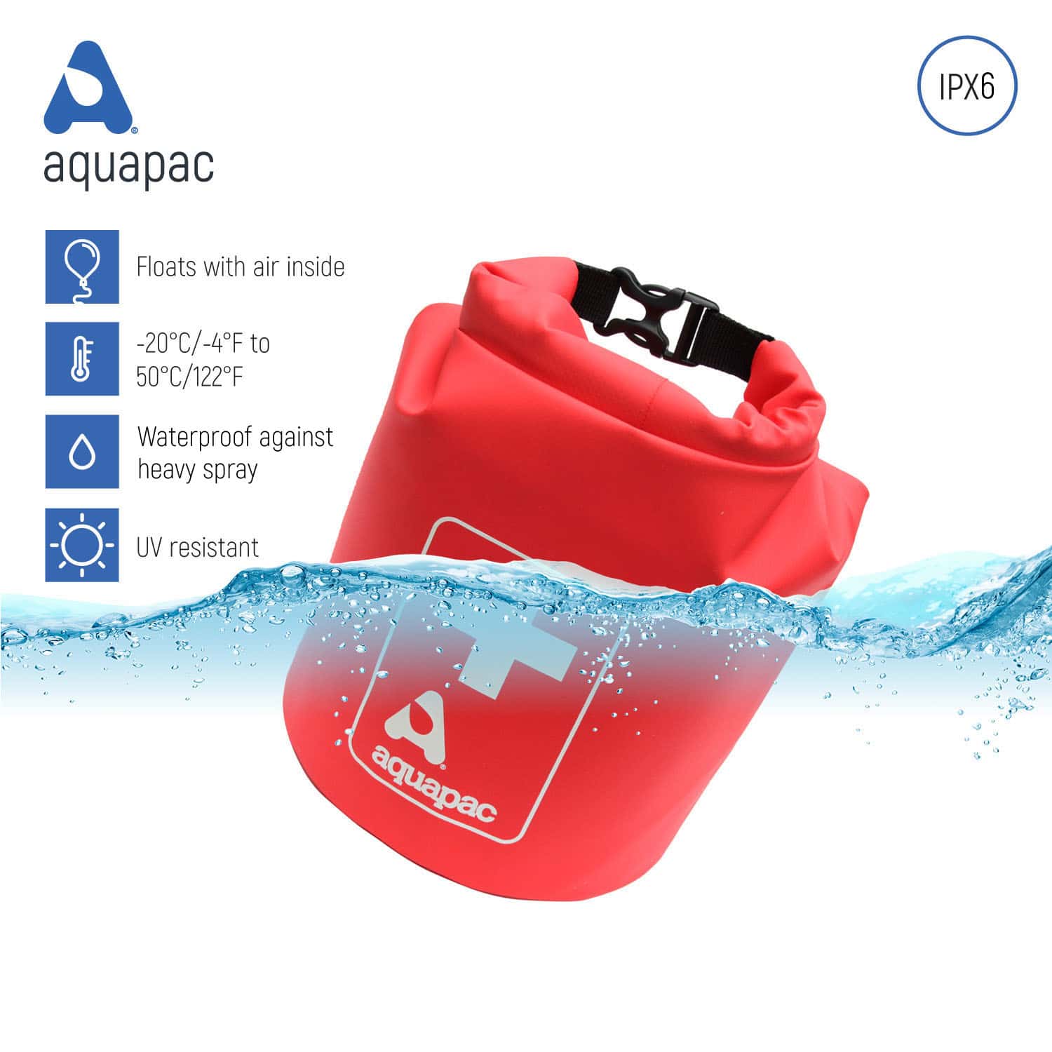 Aquapac Travel, Multi-Purpose & Storage sac étanche de premiers secours 3 L rouge