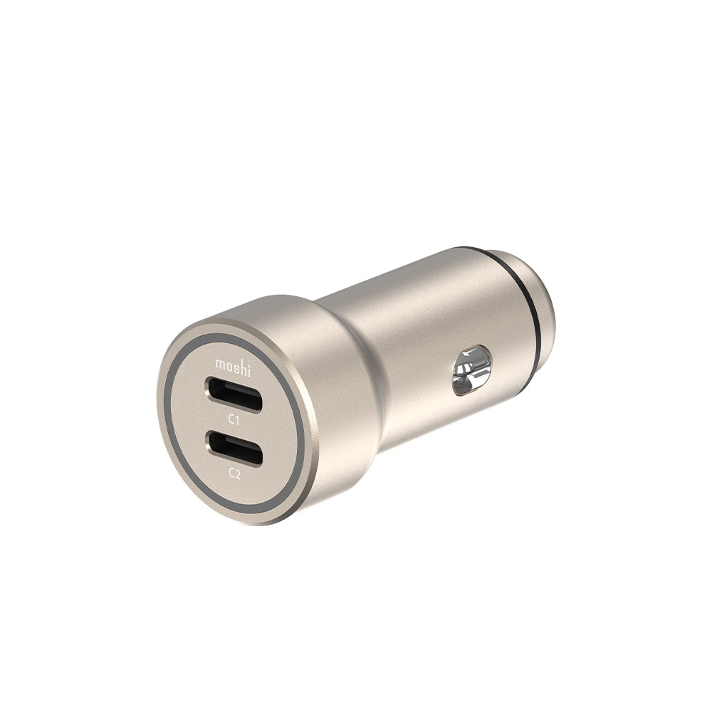MOSHI Quik Duo-C Car Charger chargeur voiture USB-C 30 W + 20 W or lunaire
