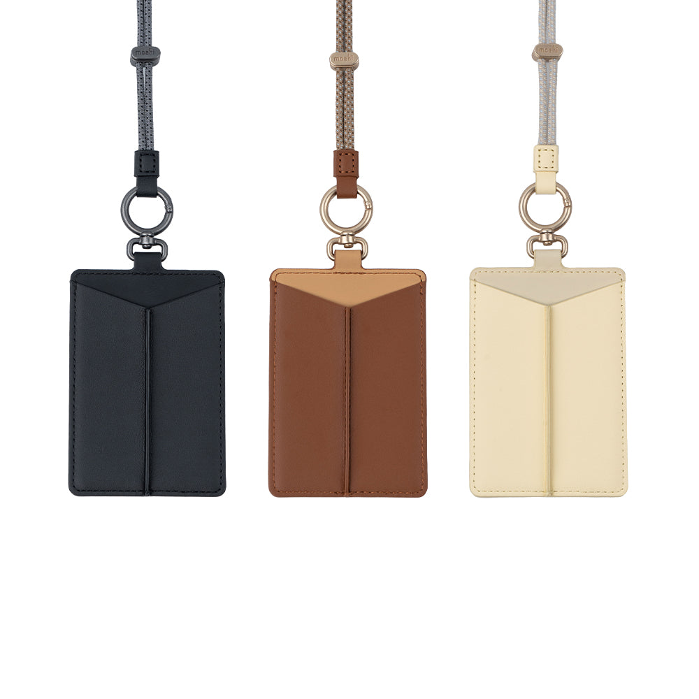 Moshi Card Holders and Keychains Flip ID/Badge Holder porte-badge cuir noir