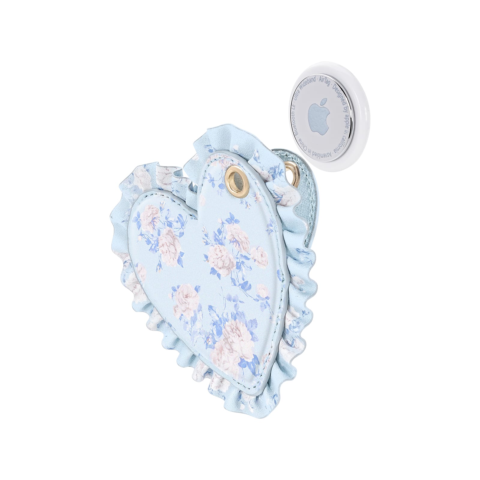CASE-MATE x LoveShackFancy Ruffled Heart AirTag Keychain Charm porte-clés AirTag
