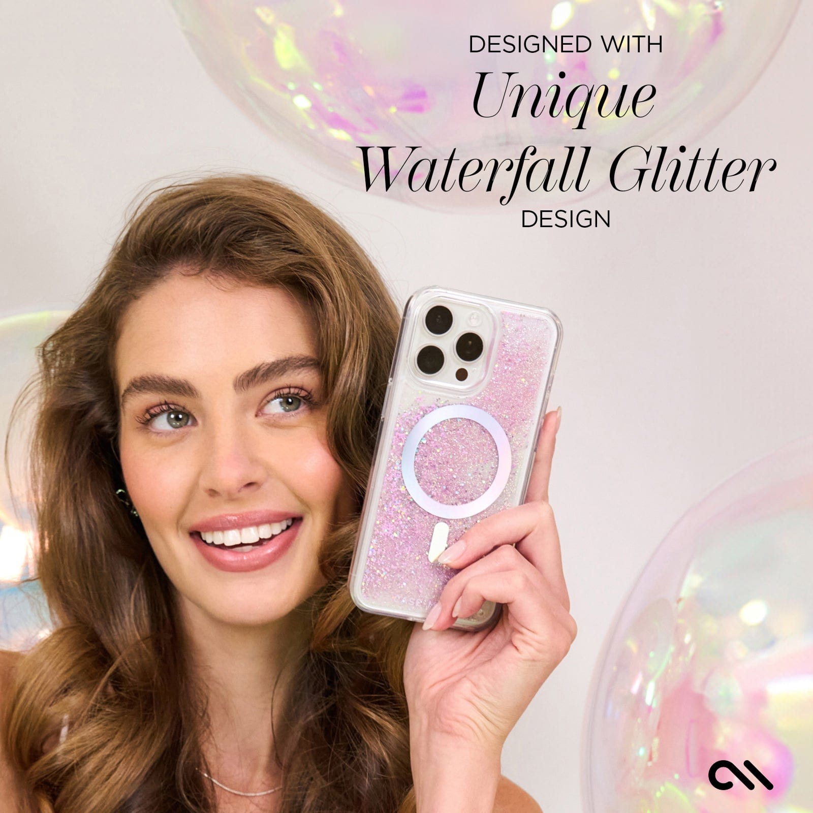 CASE-MATE Waterfall Soap Bubble® MagSafe iPhone 16 Pro Max coque irisée