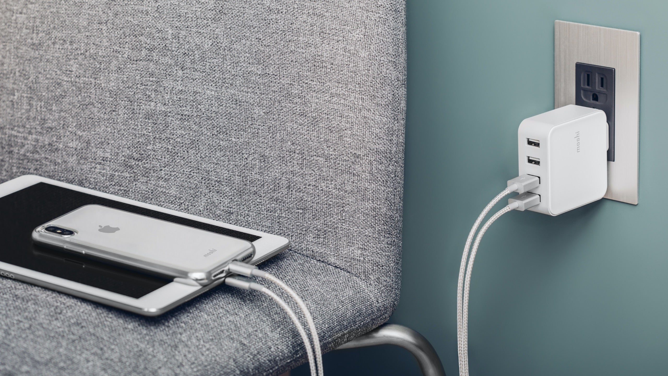 MOSHI Chargers ProGeo 4-Port USB-A Travel Charger chargeur USB 35 W EU 4 ports compact