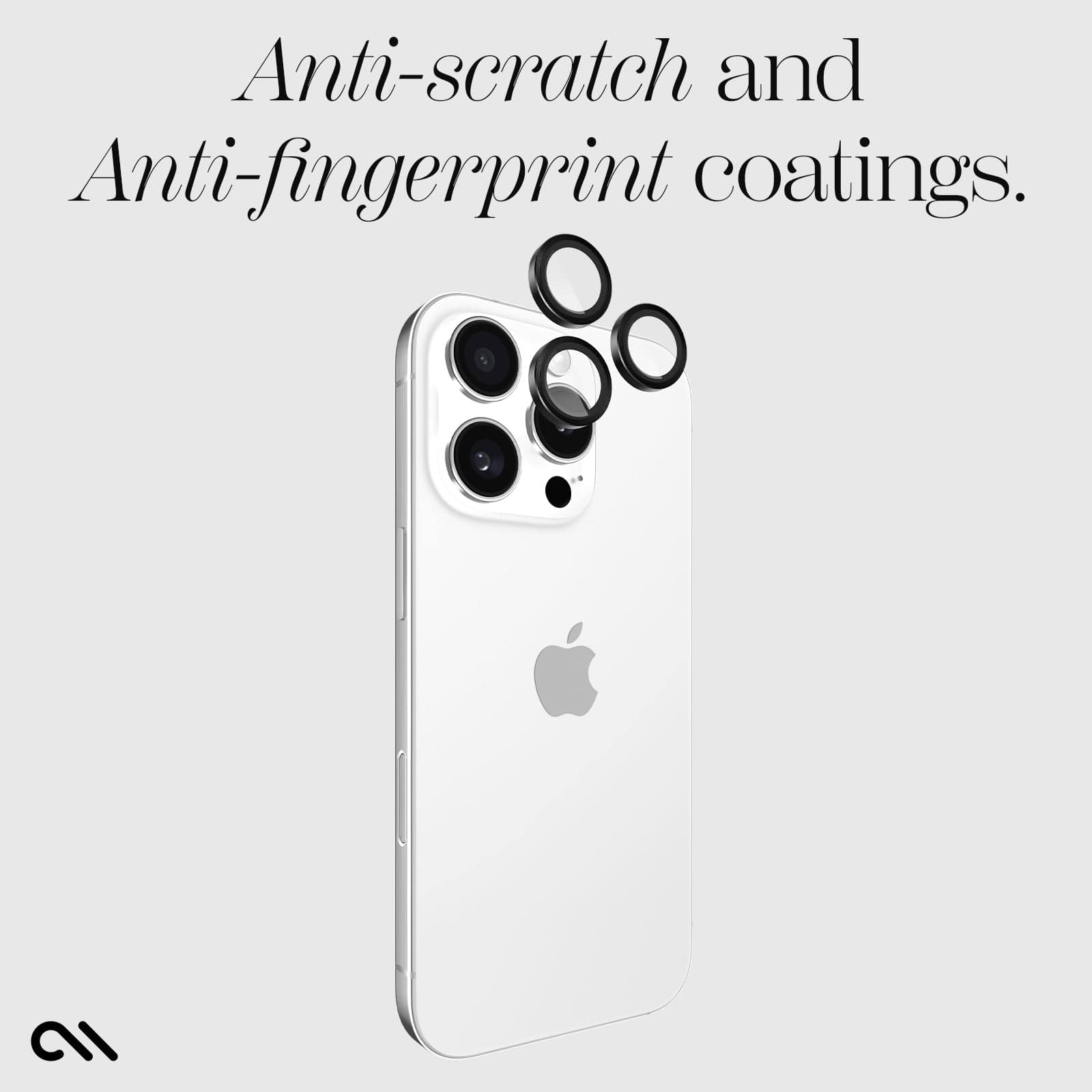 CASE-MATE Lens Protectors Camera Lens Protector protection caméra iPhone 16 Pro / 16 Pro Max noire