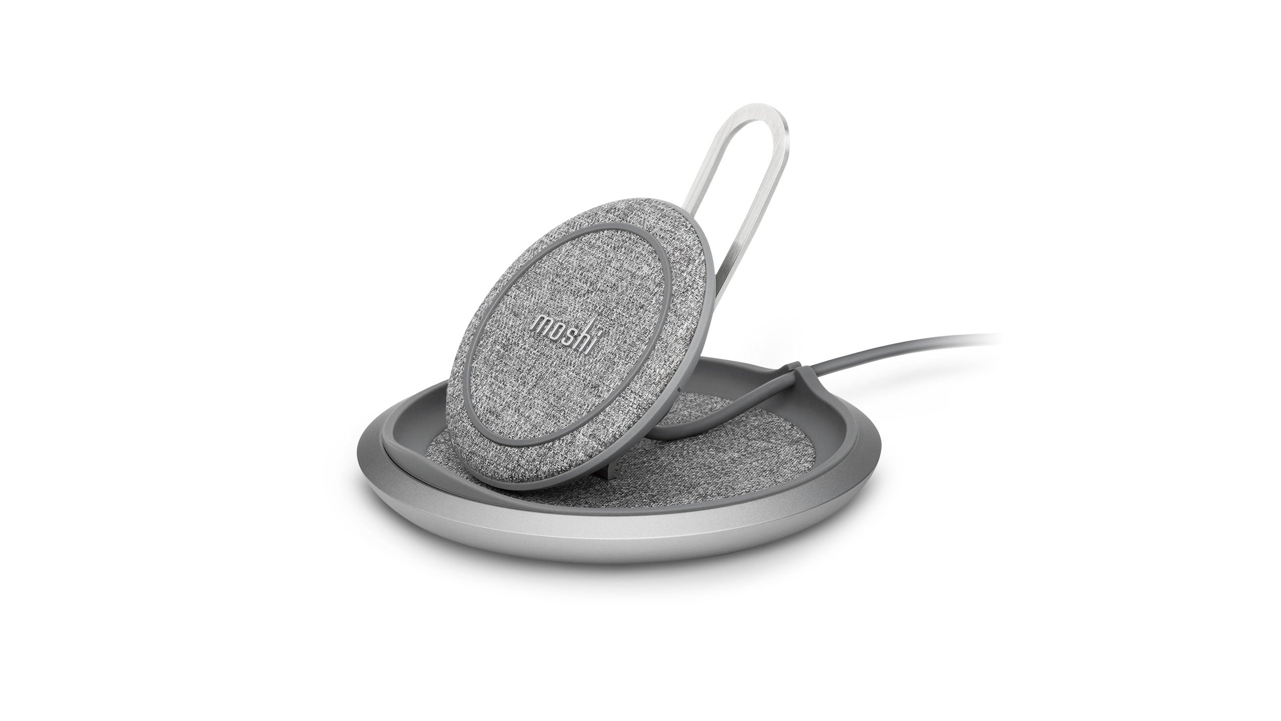 Moshi Chargers Lounge Q Wireless Charging Stand support chargeur sans fil gris nordique 15 W