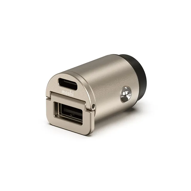 Moshi Chargers Mini Duo PD Car Charger (45W) chargeur voiture Moonlit Gold 45 W double port