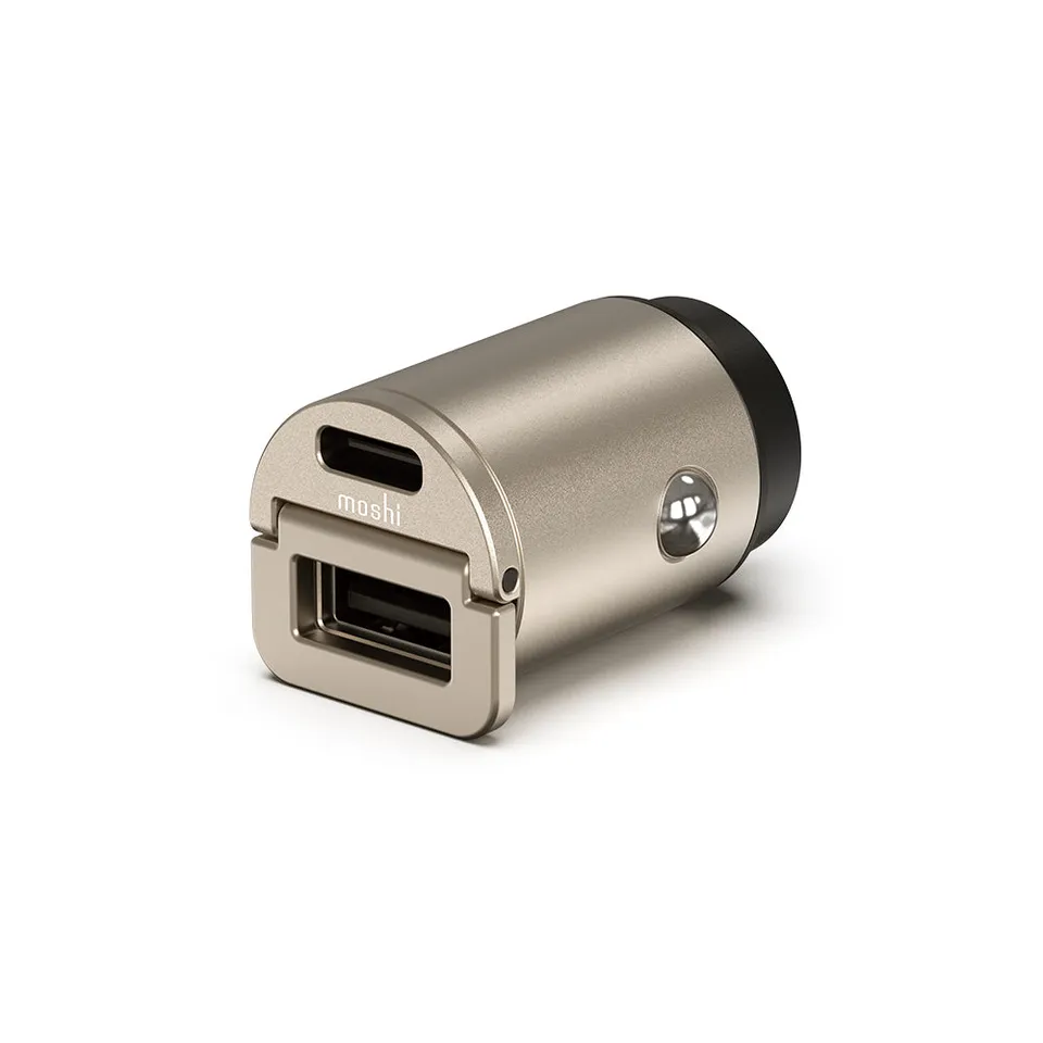 Moshi Chargers Mini Duo PD Car Charger (45W) chargeur voiture Moonlit Gold 45 W double port