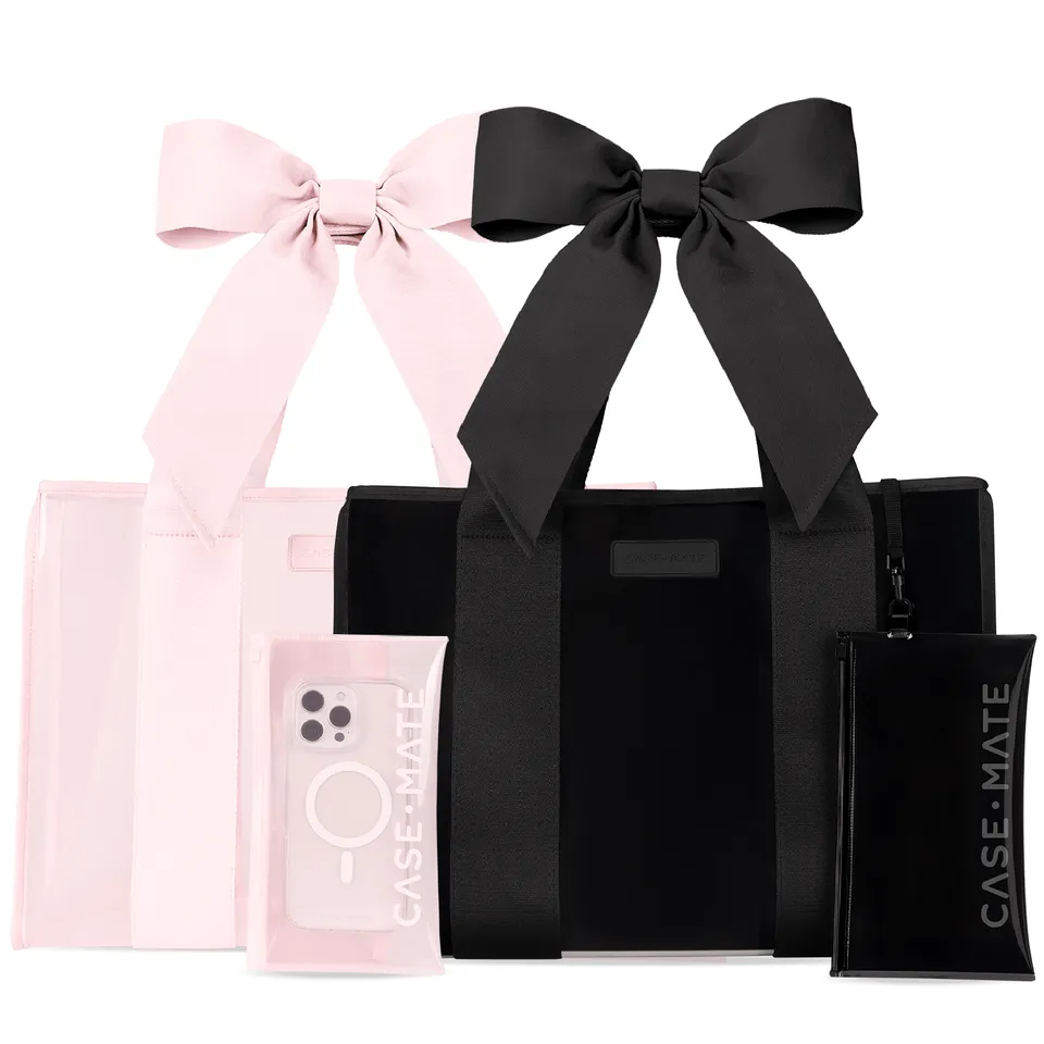 CASE-MATE Bundles The Tote Duo Ballet Pink Bow & Midnight Black Bow sacs cabas lot de 2