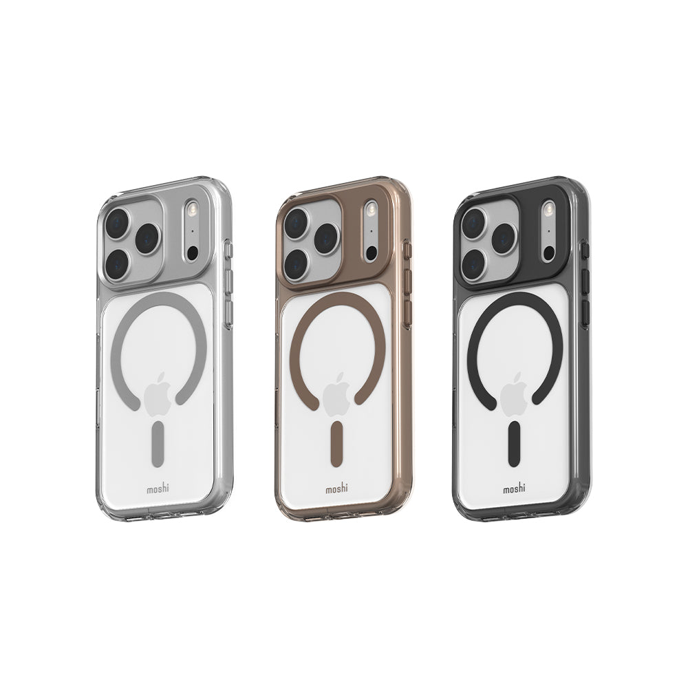MOSHI Cases iGlaze Hardshell Case coque iPhone 18 Pro Luna Silver magnétique