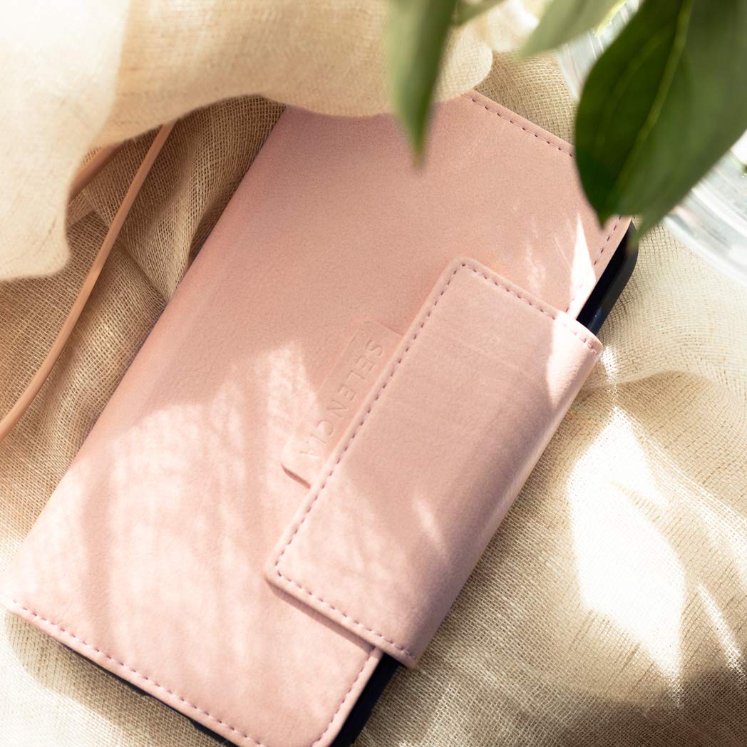 SELENCIA Étui à rabat Surya coque iPhone 11 Pro rose 4 cartes RFID