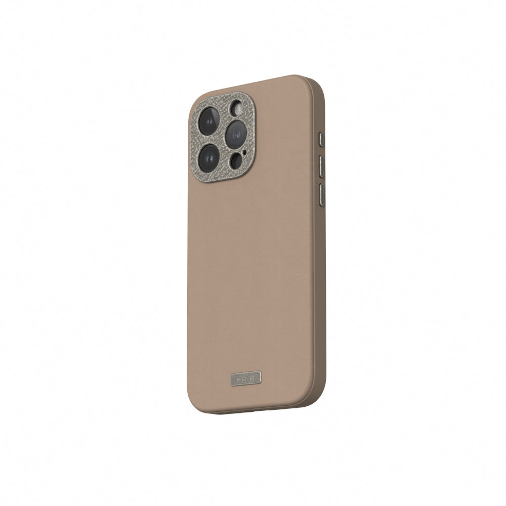MOSHI Cases Napa Hardshell Case MagSafe coque iPhone 15 Pro Max noire en cuir végétal