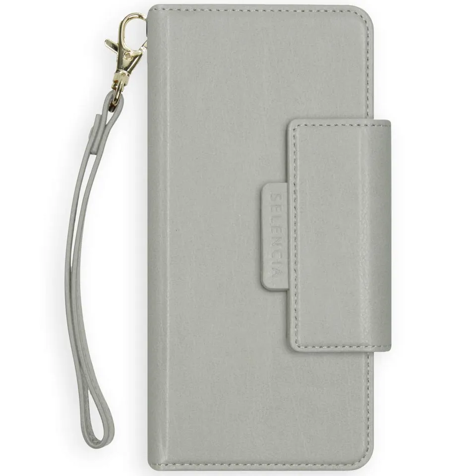 SELENCIA Étui à rabat Surya iPhone XR gris étui 2 en 1 4 cartes RFID