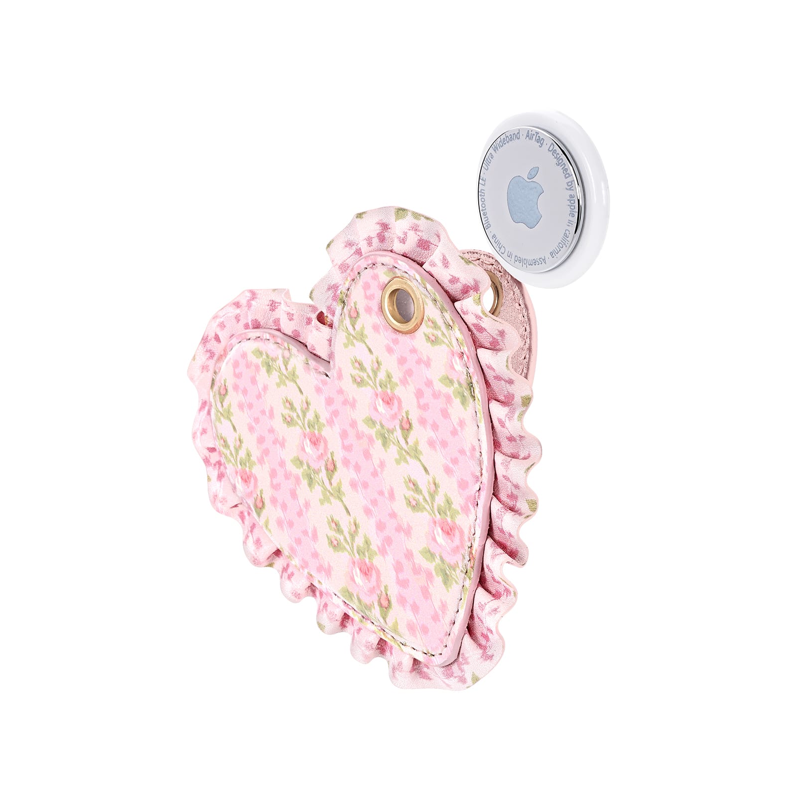 CASE-MATE x LoveShackFancy Ruffled Heart AirTag Keychain Charm porte-clés AirTag