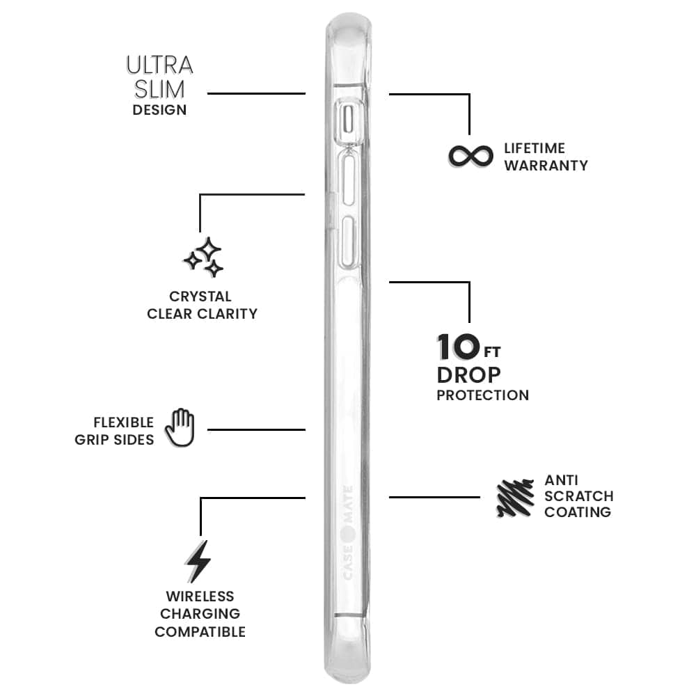 CASE-MATE Phone Cases Tough Clear coque iPhone 11 Pro transparente antichute