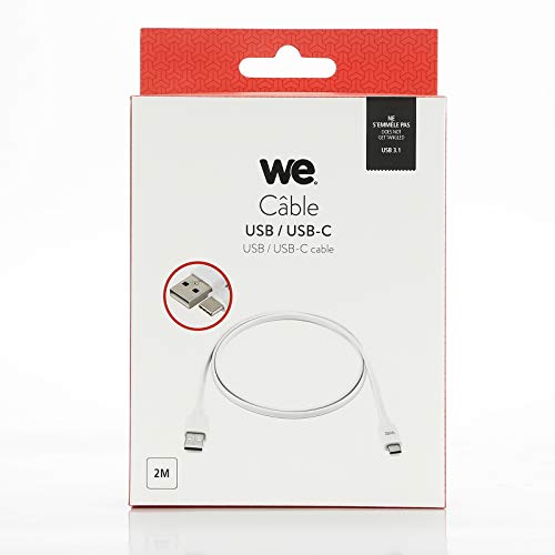 WE Cables câble USB-C 2 m bleu plat