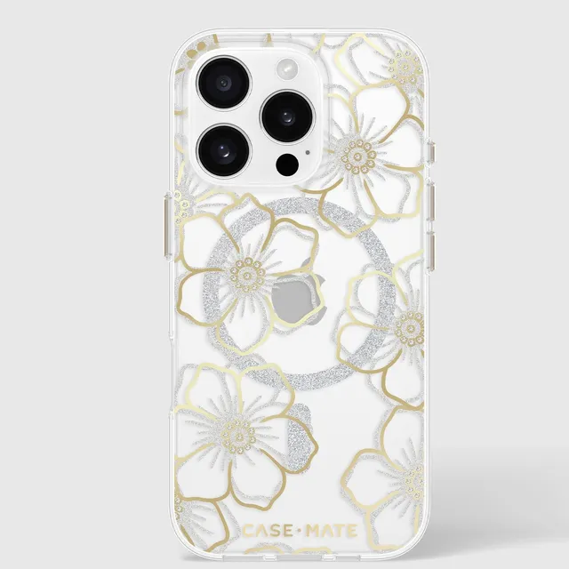 CASE-MATE coque iPhone 16 Pro Floral Gems MagSafe fleurs et pierres