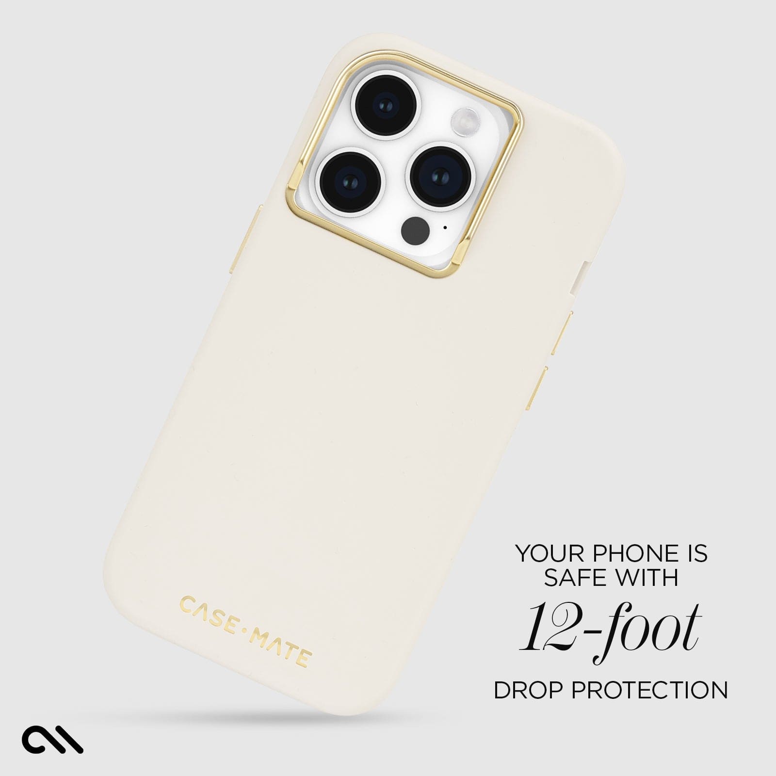 CASE-MATE Phone Cases Silicone Beige MagSafe coque iPhone 15 Pro beige antichute