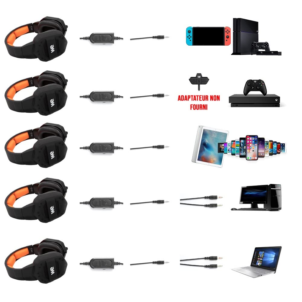 WE GAMIUM casque gaming filaire USB 7.1 micro réglable 2 m