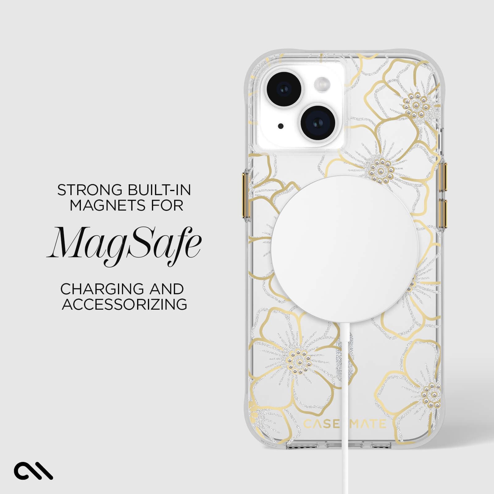 CASE-MATE Phone Cases Floral Gems MagSafe - iPhone 15 Plus coque à fleurs