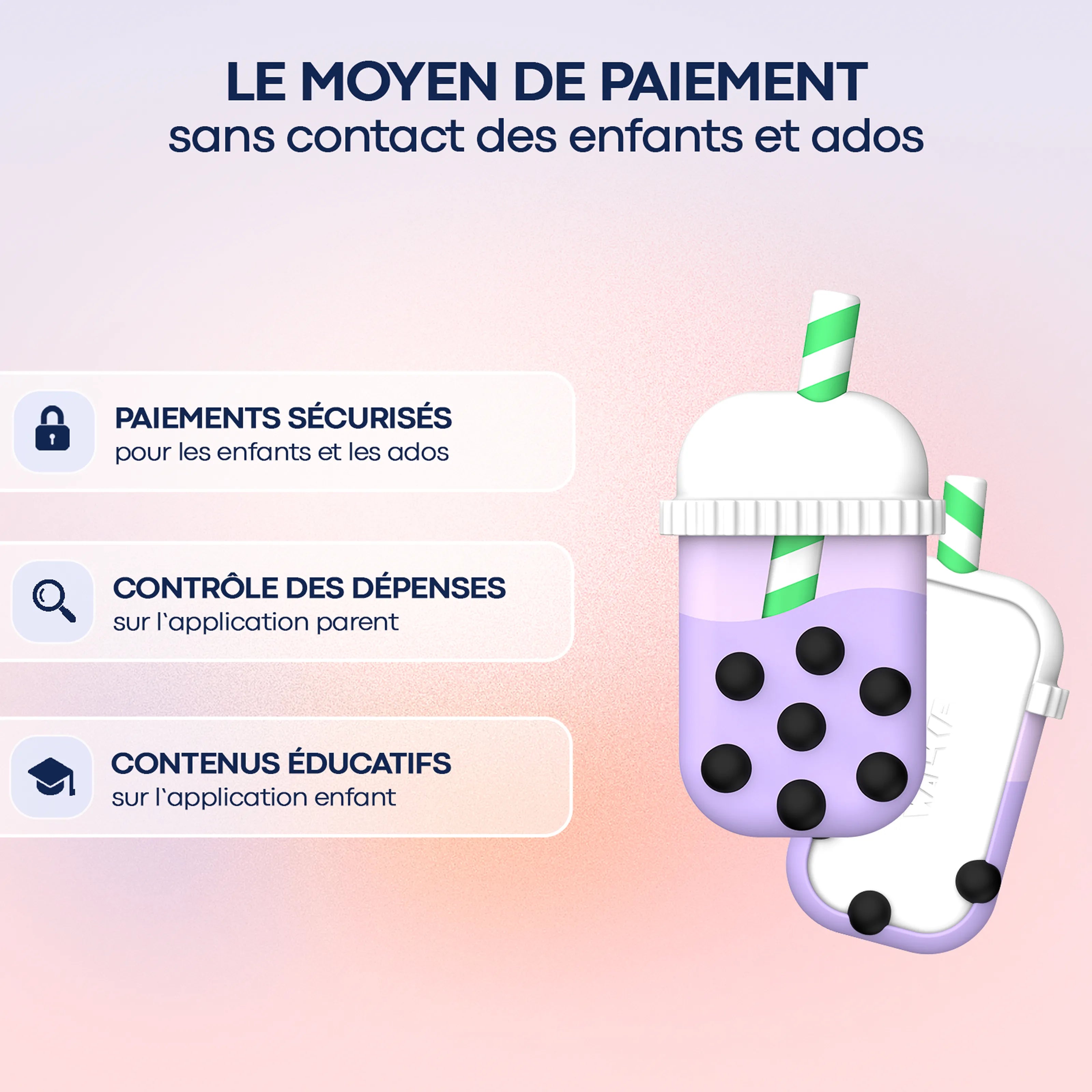 MoneyWalkie Tous les Walkies Walkie Bubble Tea Taro moyen de paiement