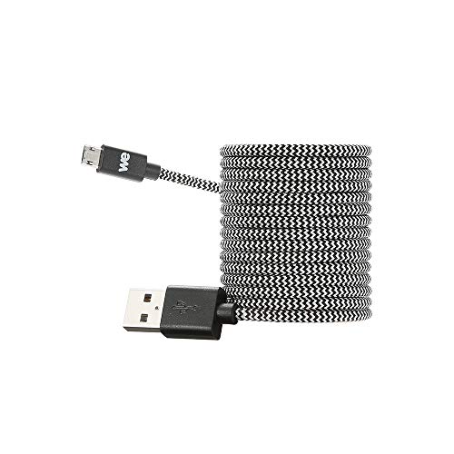 WE Cables câble USB Micro USB nylon tressé 2 m noir et blanc