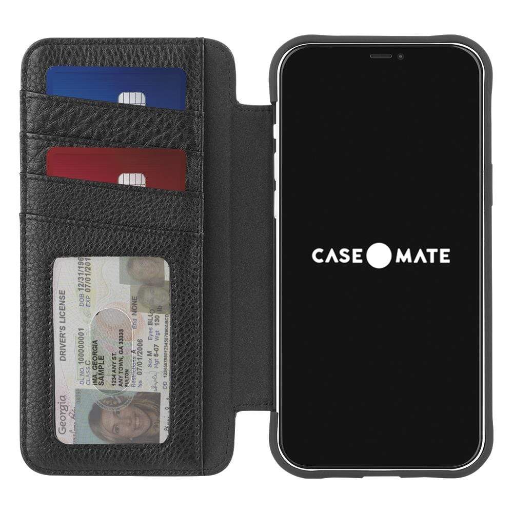 Case-Mate Tough Wallet Folio coque iPhone 12 Pro Max noire en cuir